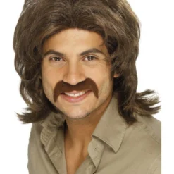 70's Retro Pruik, Bruin