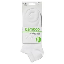 Basic Bamboe Sneakersokken Wit (3 Paar) -Kostuum Winkel apollo basic bamboe sneakersokken wit 3 paar 2
