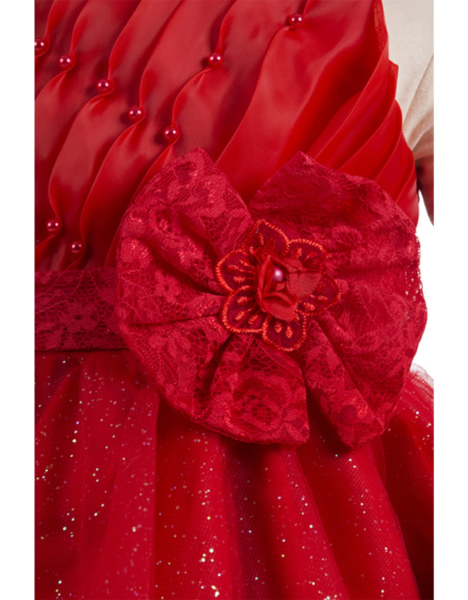 Babyjurk Rood Met Bloem 2 Babyjurk Rood Met Bloem - Afbeelding 2