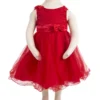 Babyjurk Rood Met Strik En Borduursel