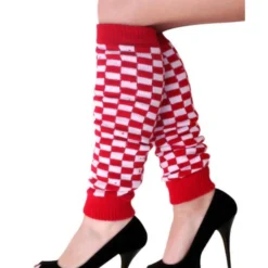 Beenwarmers Rood/wit Geblokt