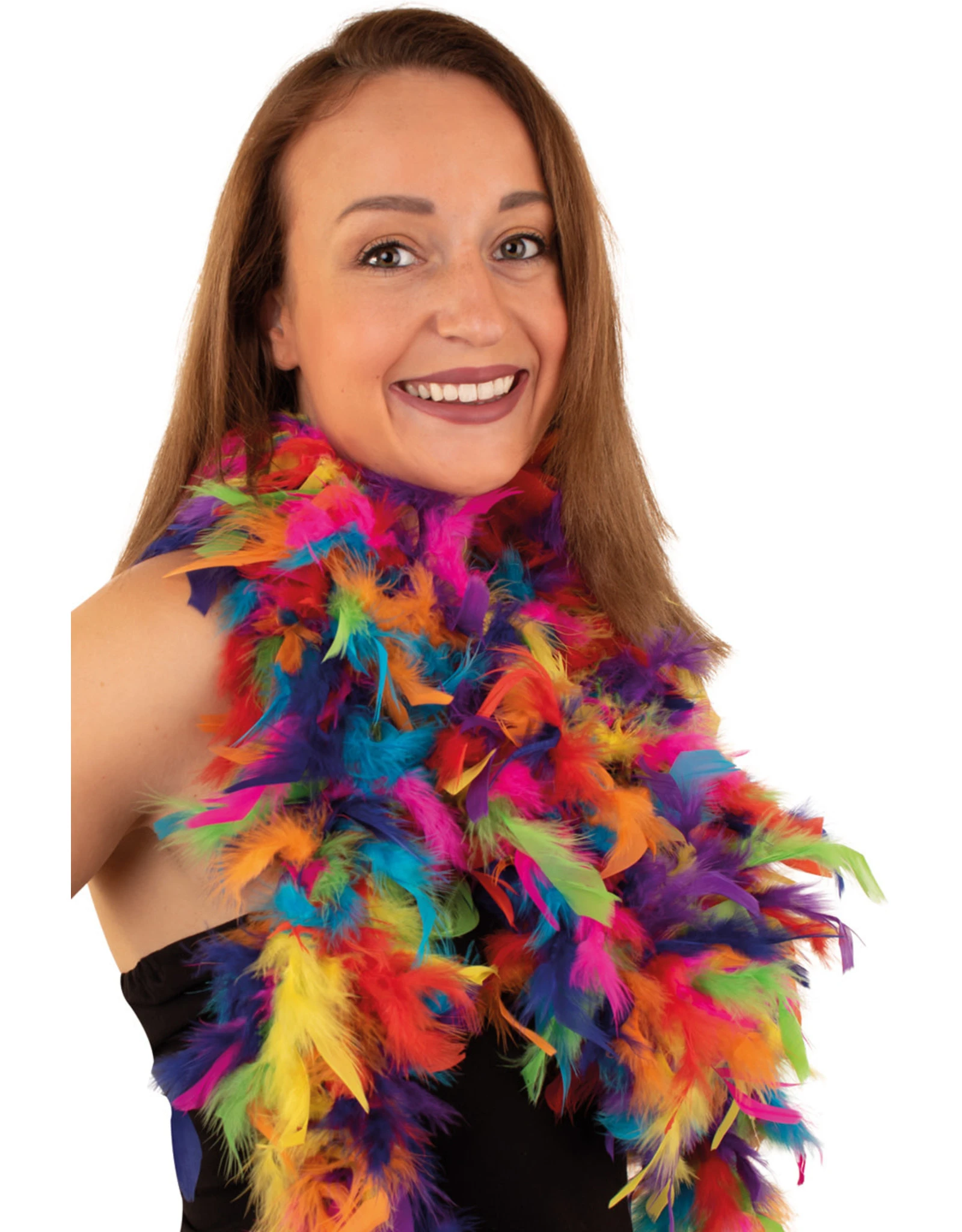 Boa Regenboog Met Roze, 180 Cm, 50 Gram 1 Boa Regenboog Met Roze, 180 Cm, 50 Gram