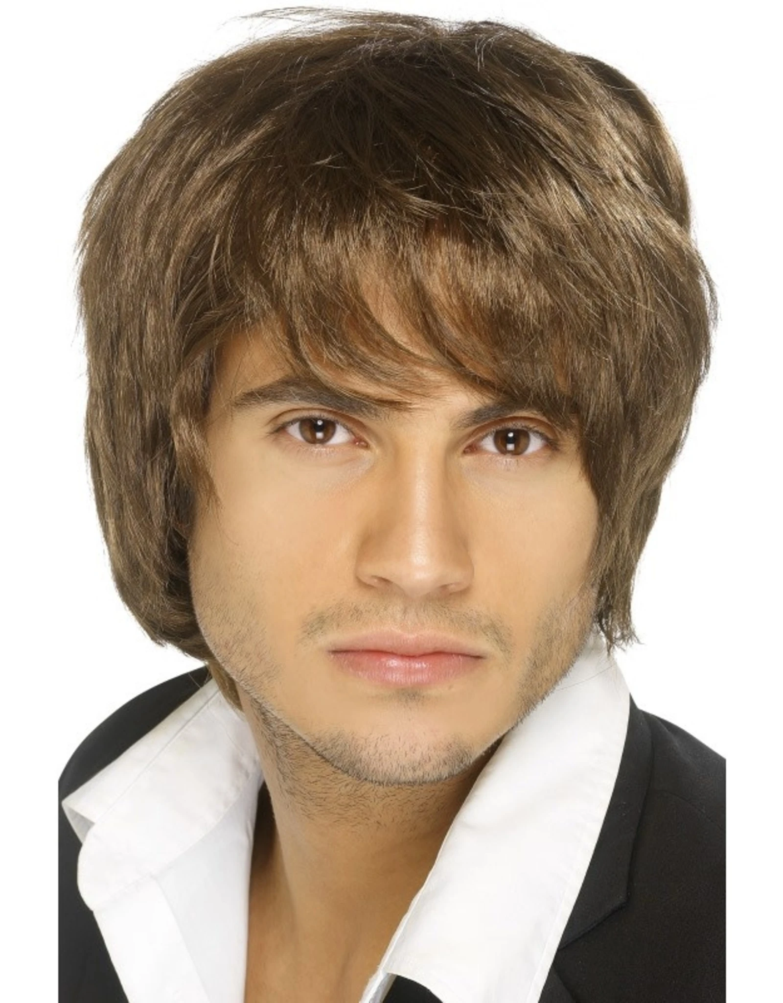 Boy Band Pruik Bruin 1 Boy Band Pruik Bruin