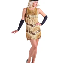 Charleston Jurk Dazzle Me, Goud