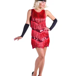 Charleston Jurk Dazzle Me, Rood