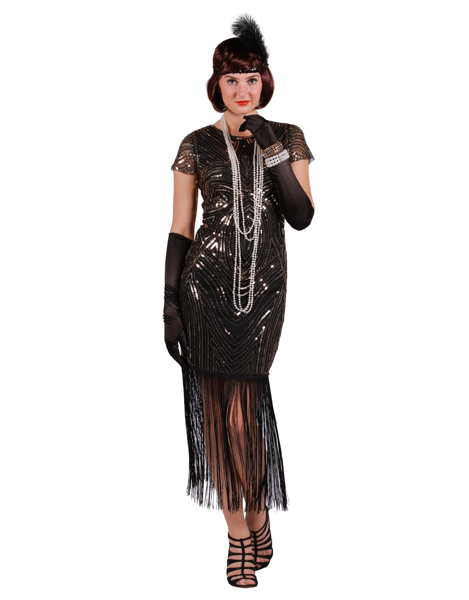 Charleston Jurk Ruby, Goud 3 Charleston Jurk Ruby, Goud - Afbeelding 3