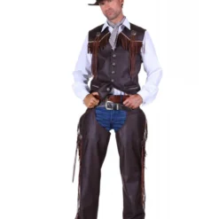 Cowboy Chaps, Bruin -Kostuum Winkel cowboy chaps bruin 3
