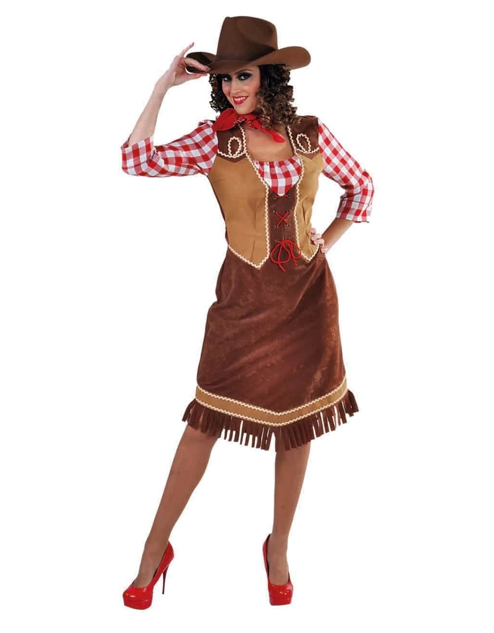 Cowgirl Met Geruite Hemd 2 Cowgirl Met Geruite Hemd - Afbeelding 2