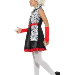 Cruella Kostuum, Zwart/ Wit, Kind -Kostuum Winkel cruella kostuum zwart wit kind 2