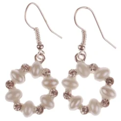 Dames Oorbellen Cirkel Van Strass En Pareltjes