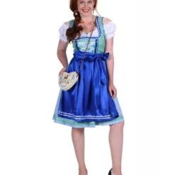 Dirndl Jurk ''Lisa'', Blauw-Rood