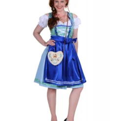 Dirndl Jurk ''Lisa'', Groen-Blauw -Kostuum Winkel dirndl jurk lisa groen blauw 3