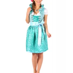 Dirndl Jurk ''Susanne'', Turquoise-Groen -Kostuum Winkel dirndl jurk susanne turquoise groen 3