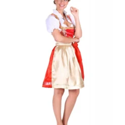 Dirndl Jurk ''Viktoria'', Rood-Goud