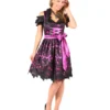 Dirndl Jurk ''Viktoria'', Zwart-Paars