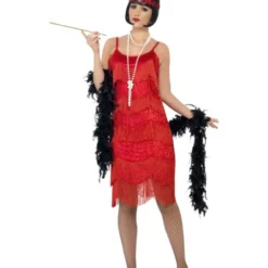 Flapper Shimmy Charleston Kostuum, Rood