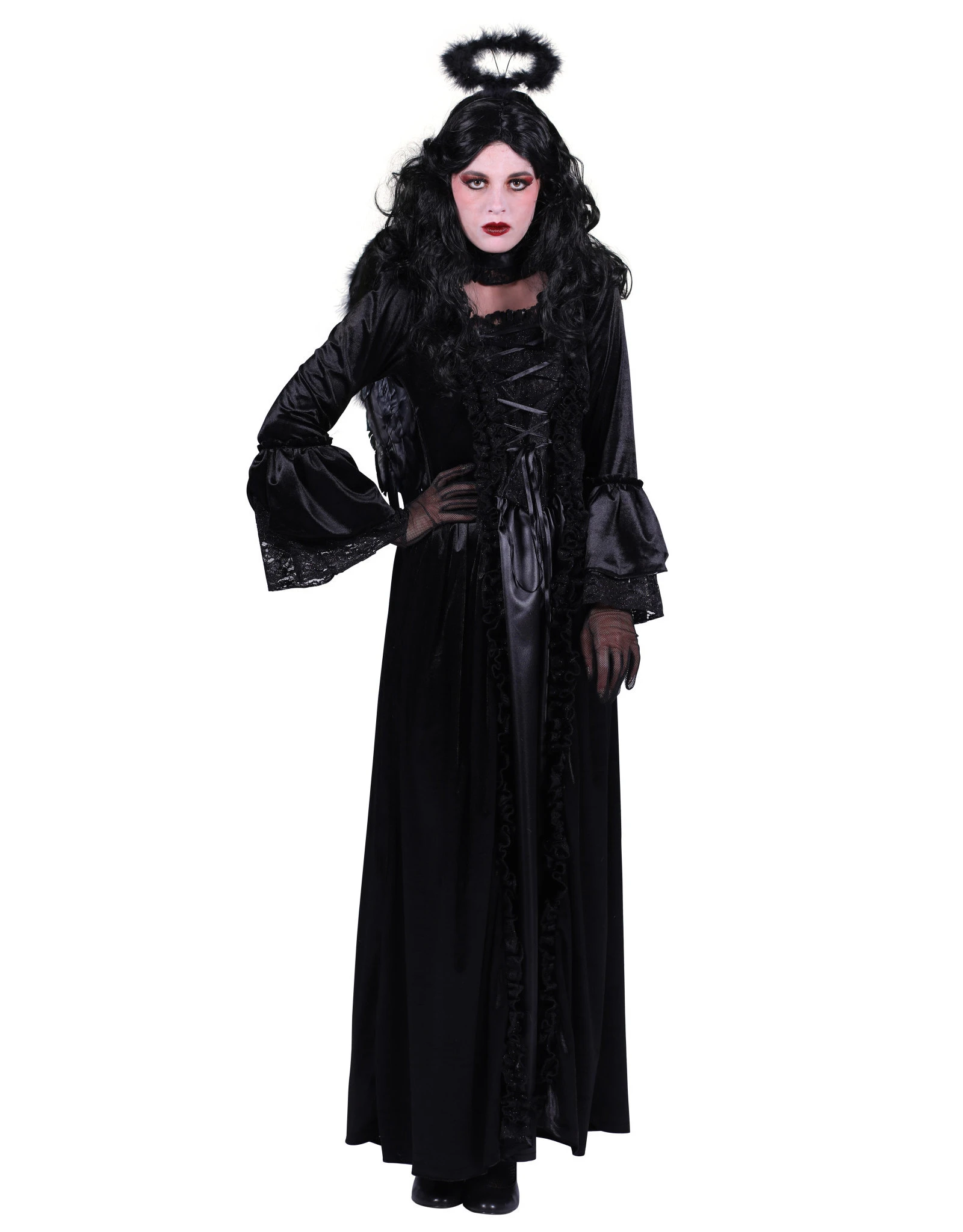 Halloween Jurk "Feronia", Zwart-Zwart 1 Halloween Jurk "Feronia", Zwart-Zwart