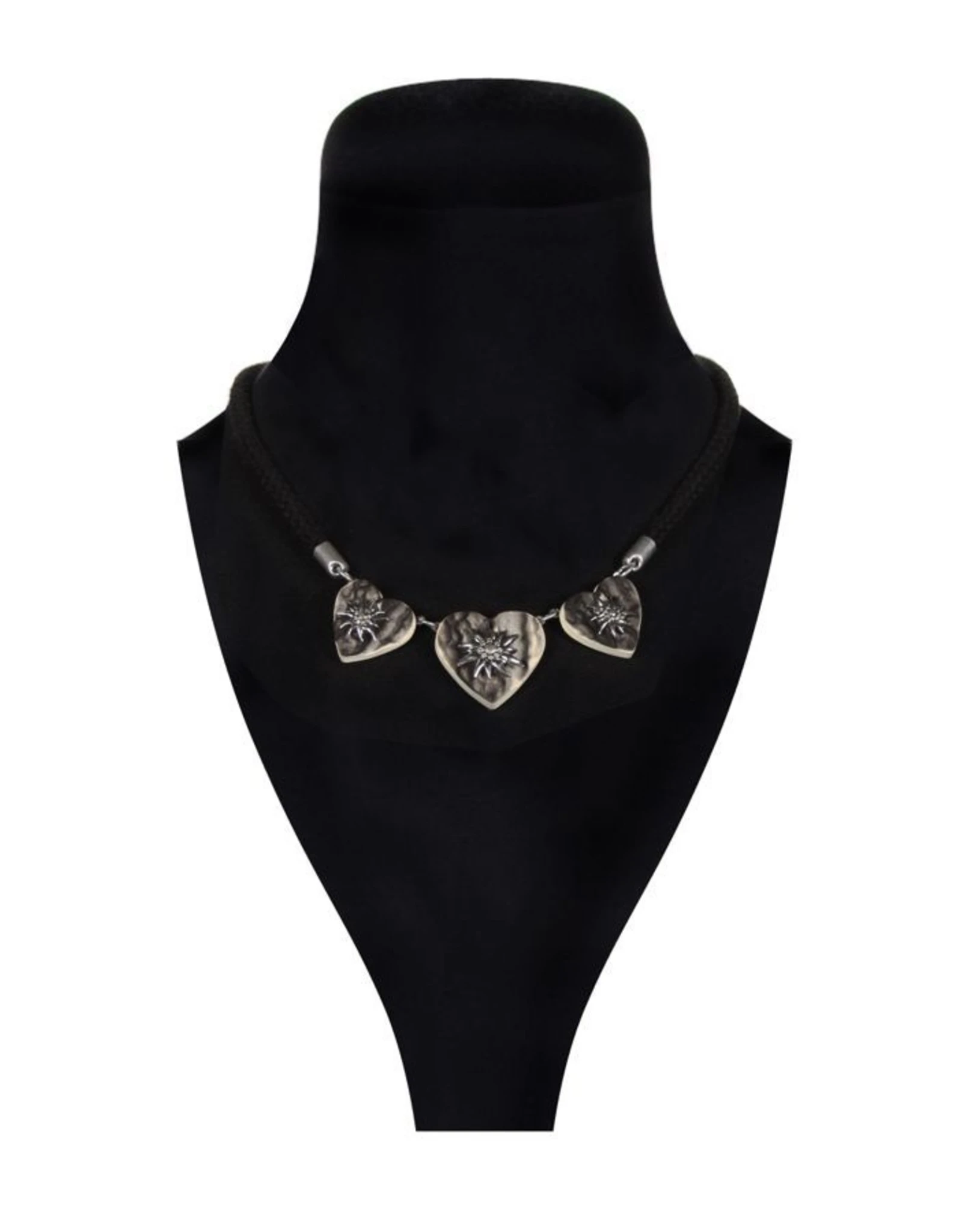 Halsketting Hart Met Strassrand, Zwart 2 Halsketting Hart Met Strassrand, Zwart - Afbeelding 2