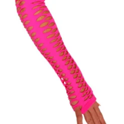 Handschoenen Vingerloos Grote Gaten Pink 40 Cm
