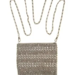 Handtas Zilversteentjes + Ketting Lang 15 X 15cm
