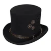 Hoed Steampunk Luxe, Zwart