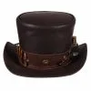 Hoge Hoed Leer "Steampunk" , Bruin