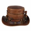 Hoge Hoed Leer "Steampunk Deluxe" , Bruin