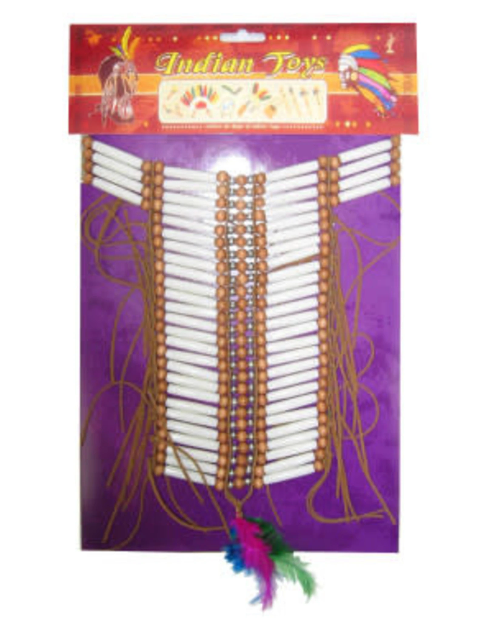 Indianen Halsketting Met Pijpjes En Kraaltjes 2 Indianen Halsketting Met Pijpjes En Kraaltjes - Afbeelding 2