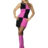 Jaren 60 Kostuum, Pink/Zwart