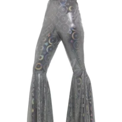 Jaren 70 Disco Flared Broek Dames, Zilver