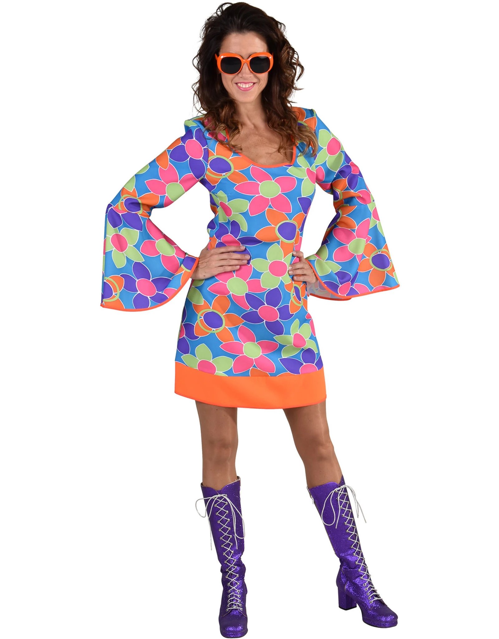 Jaren 70 Jurk Bloem Margriet Multicolor 1 Jaren 70 Jurk Bloem Margriet Multicolor