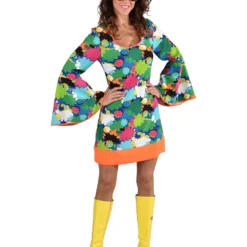 Jaren 70 Jurk Bloem Multi