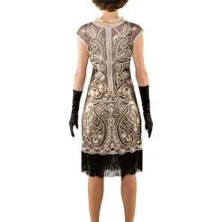 Jurk Met Pailletten, Beige -Kostuum Winkel jurk met pailletten beige 2