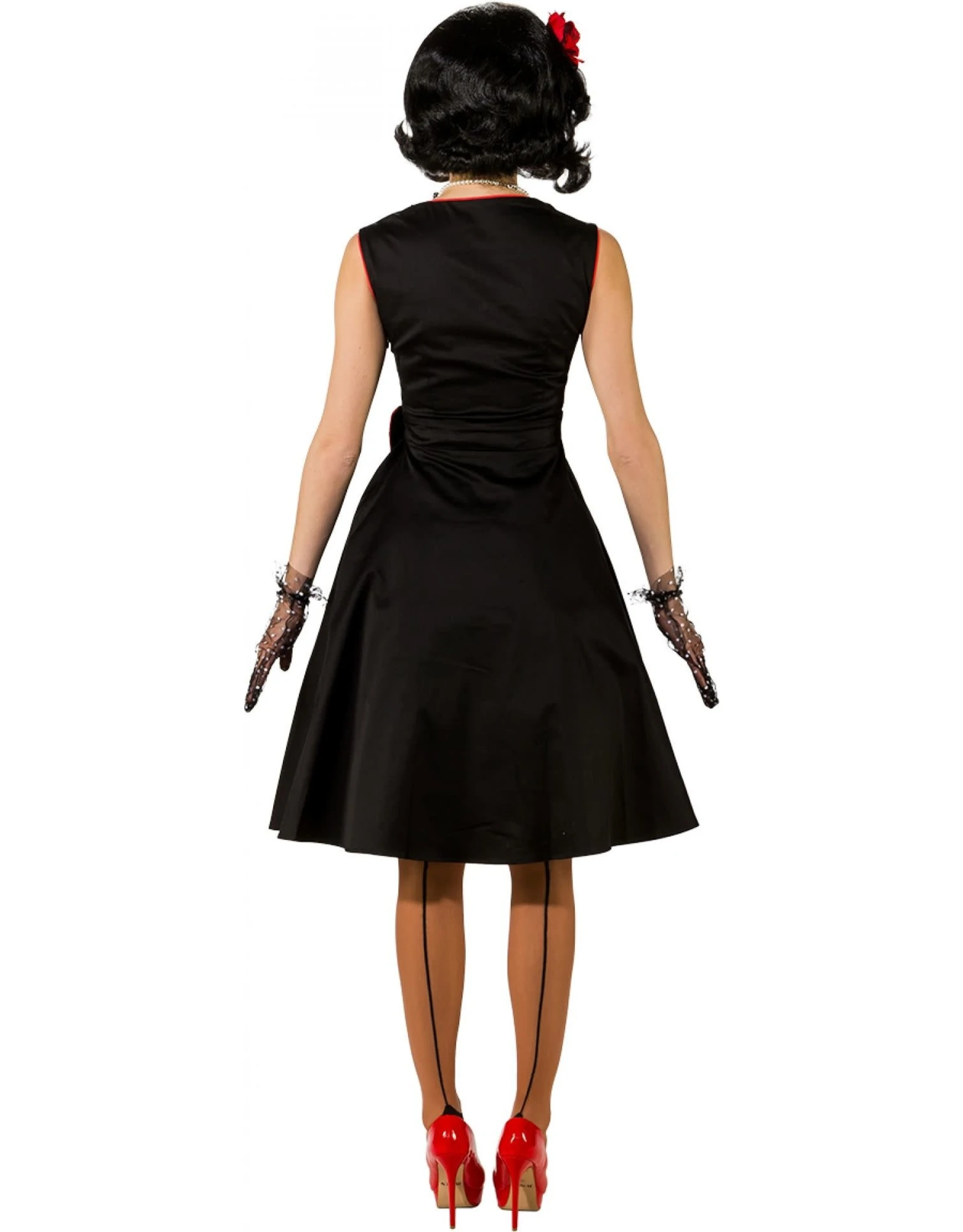 Jurk Rockabilly, Zwart Met Strik 3 Jurk Rockabilly, Zwart Met Strik - Afbeelding 3