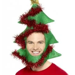 Kerstmuts Met Kerstboom, Slinger En Glitters