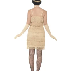 Korte Flapper Charleston Jurk Goud -Kostuum Winkel korte flapper charleston jurk goud 2