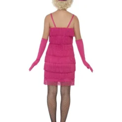 Korte Flapper Charleston Jurk Pink -Kostuum Winkel korte flapper charleston jurk pink 2