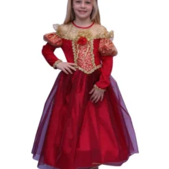 Kostuum Prinses Rood/goud