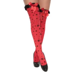 Kousen Rood/zwart Met Strik