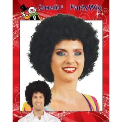 Krullenbol Pruik Zwart