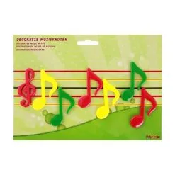 Kunststof Muzieksleutel En Noten Rood/geel/groen Op Kaart