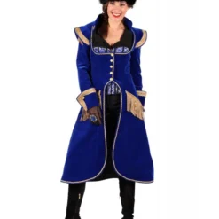 Lange Dames Jas ''Amélie'', Blauw