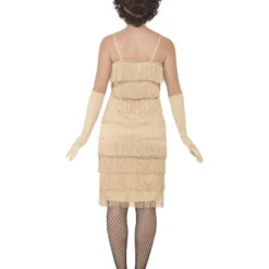 Lange Flapper Charleston Jurk Goud -Kostuum Winkel lange flapper charleston jurk goud 2