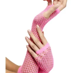 Lange Visnet Handschoenen, Pink