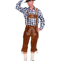 Lederhose 3/4 Lang Ulrich, Middelbruin