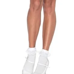 Enkelsokken Met Kant, Wit