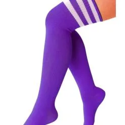 Lieskousen Paars / 3 Witte Strepen 36/41