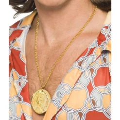 Medaillon Goudkleur Metaal, Met Ketting.