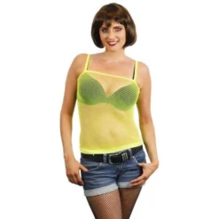 Net Damestopje Fluor Geel