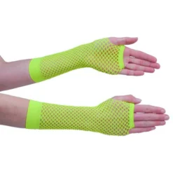 Nethandschoenen Halflang Fluor Geel